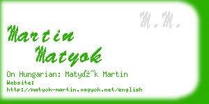 martin matyok business card